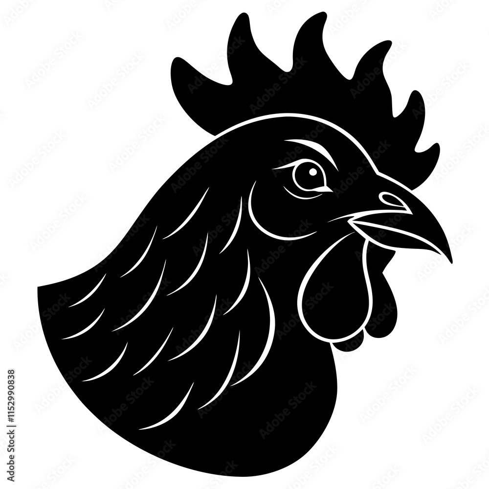 Fototapeta premium Chicken Head Silhouette vector illustration