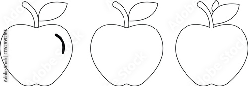 Apple vector icon set, apple silhouette graphic pictogram or glyph. elements, nature organic fresh healthy design. format for versatile designs, web apps, ui. isolated on transparent background,