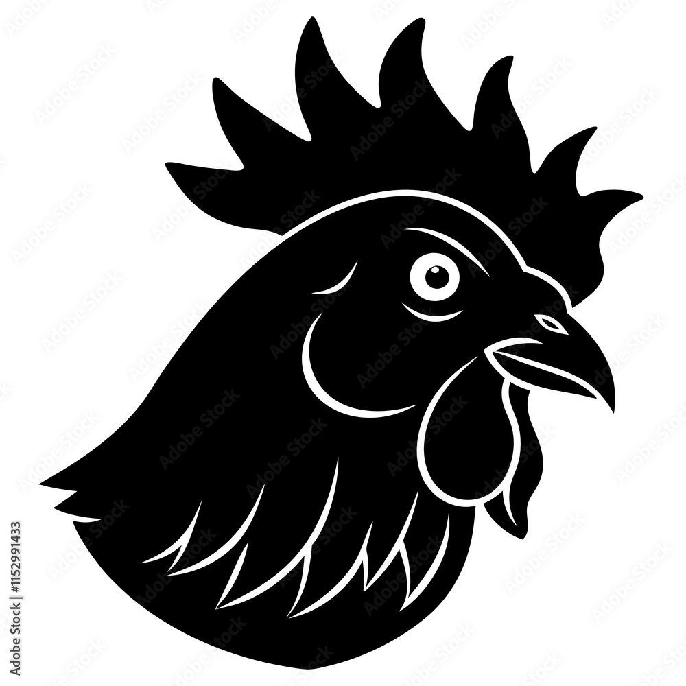 Fototapeta premium Chicken Head Silhouette vector illustration