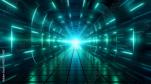 Wallpaper Mural Digital green 3d tunnel geometric abstract graphics poster background Torontodigital.ca