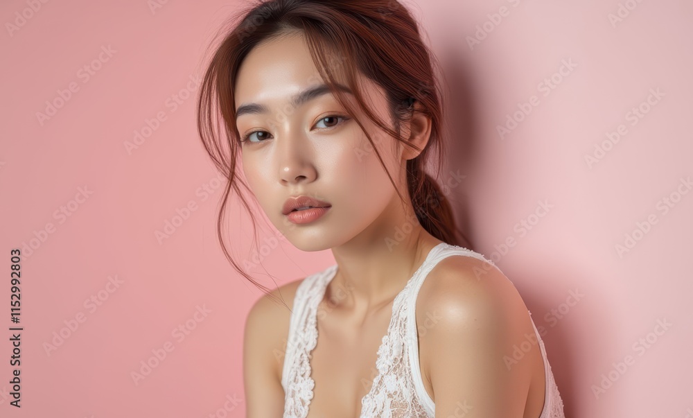 Young Asian woman with a soft expression Young Asian woman with a soft expression