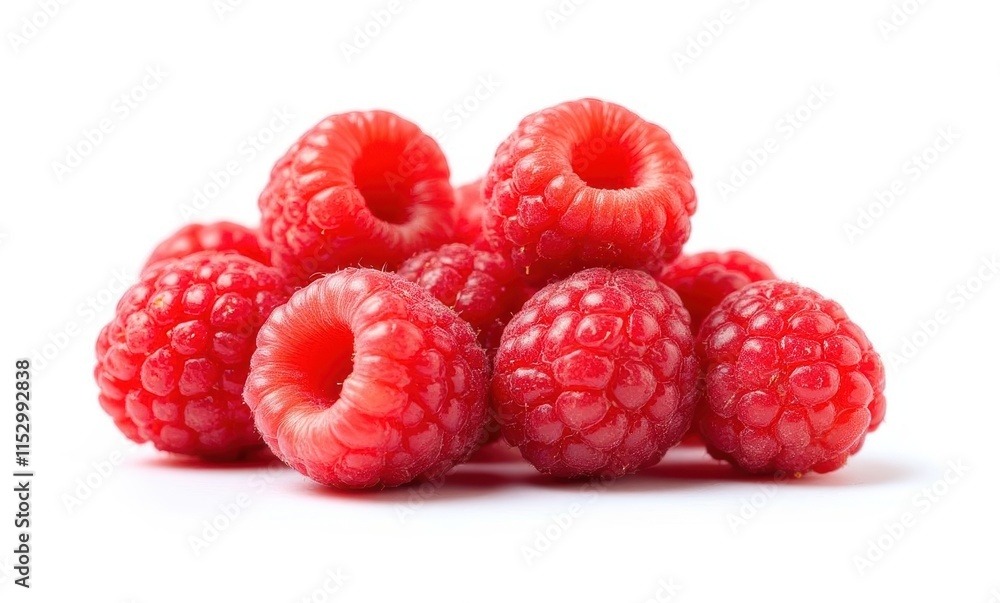 Fresh red raspberries on a white background Fresh red raspberries on a white background