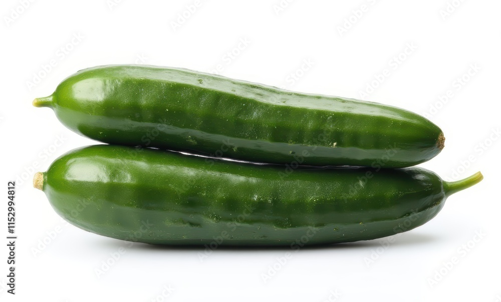 Fresh green cucumbers stacked together Fresh green cucumbers stacked together