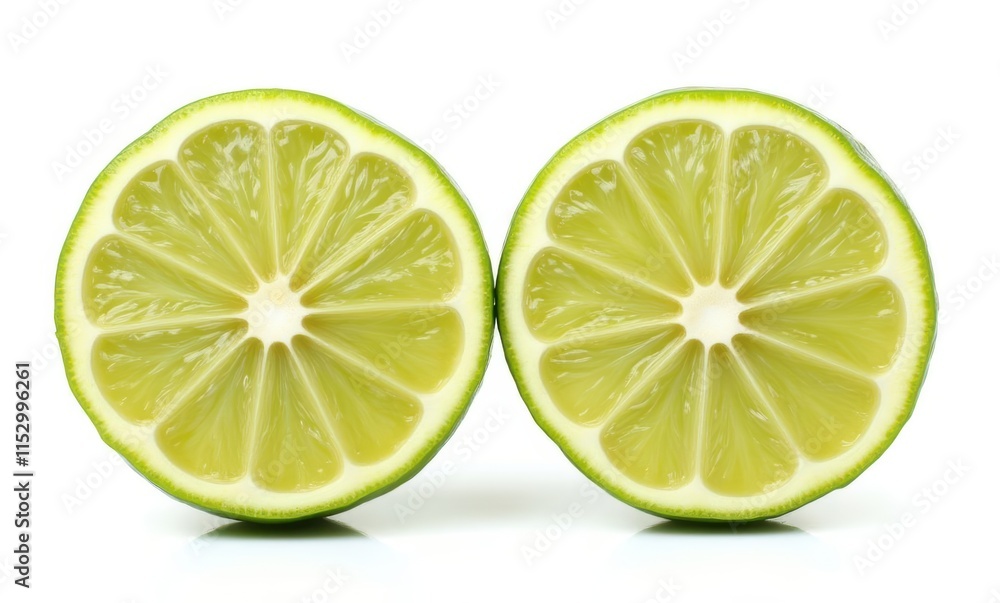 Freshly cut limes on a white background Freshly cut limes on a white background