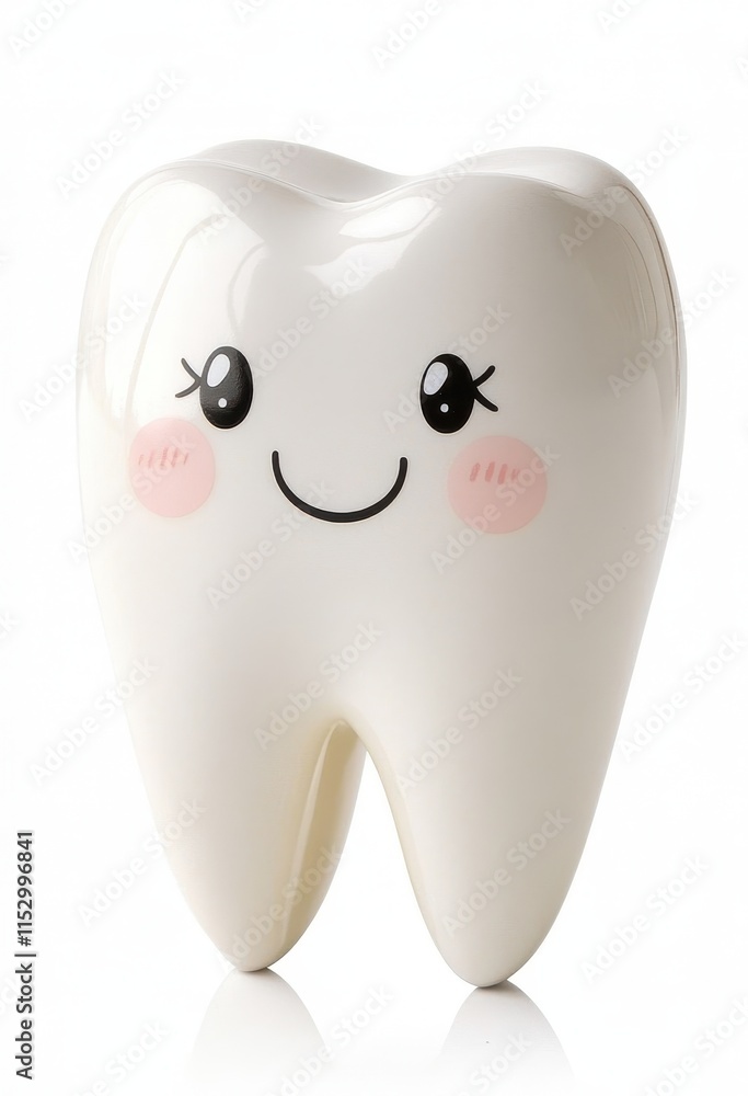 Happy Tooth Figurine, A cheerful, white tooth with a smiling face. Happy Tooth Figurine, A cheerful, white tooth with a smiling face.