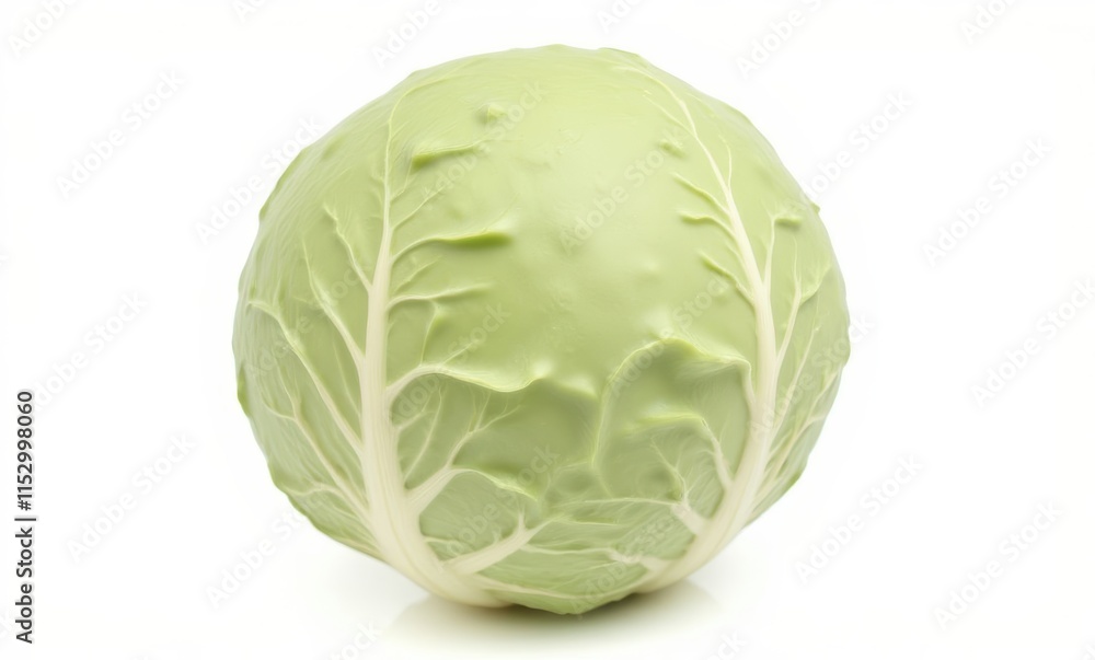 Fresh green cabbage with textured leaves Fresh green cabbage with textured leaves