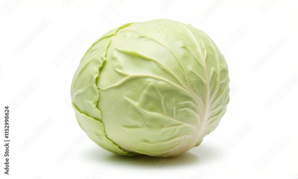 Fresh green cabbage with vibrant leaves Fresh green cabbage with vibrant leaves