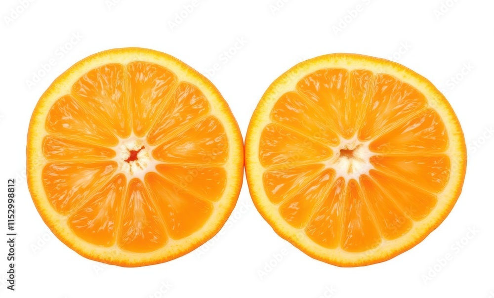 Freshly cut orange halves on white background Freshly cut orange halves on white background
