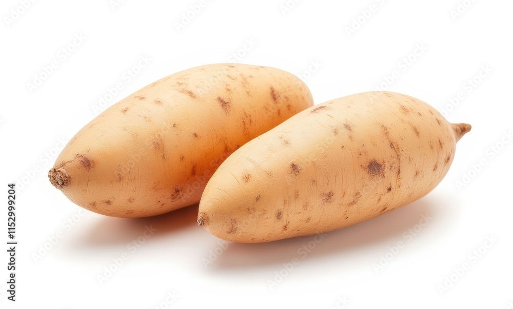 Two fresh sweet potatoes on white background Two fresh sweet potatoes on white background