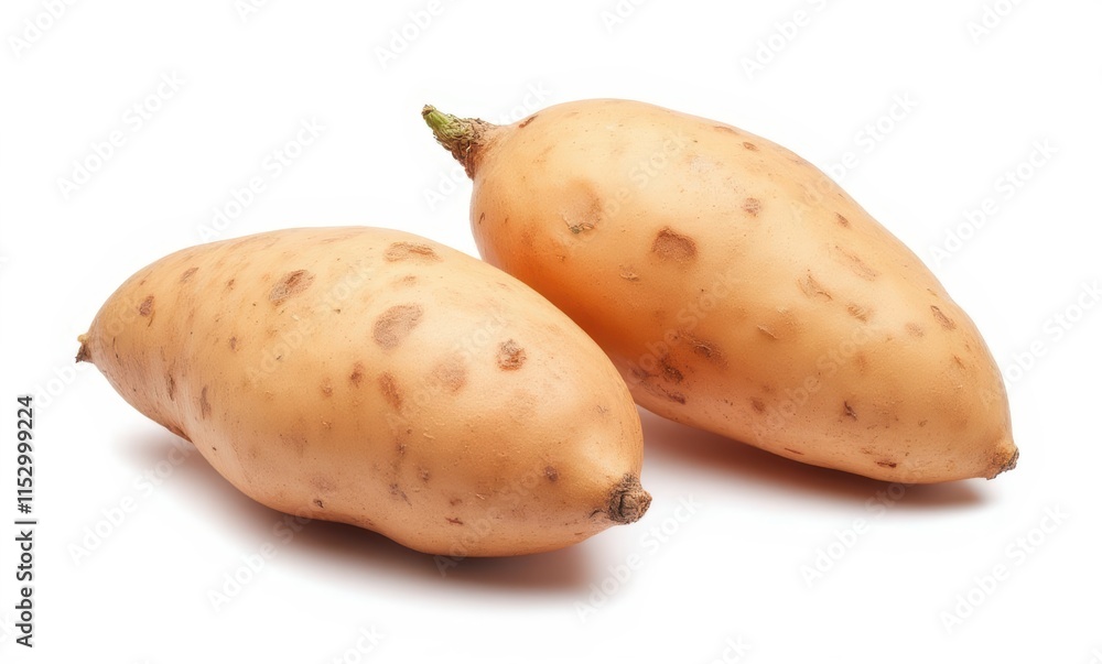 Fresh sweet potatoes on white background Fresh sweet potatoes on white background