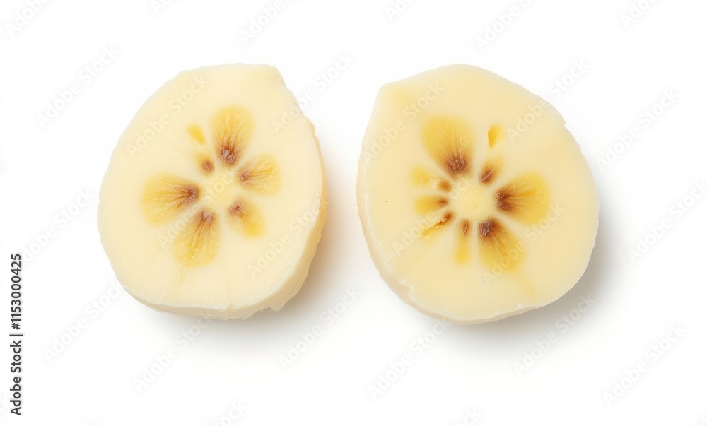 Freshly sliced ripe chayote halves Freshly sliced ripe chayote halves