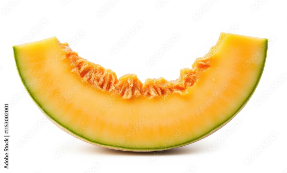 Fresh cantaloupe melon slice on white background Fresh cantaloupe melon slice on white background