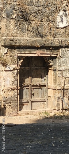 Indan old door in gujarat India photo