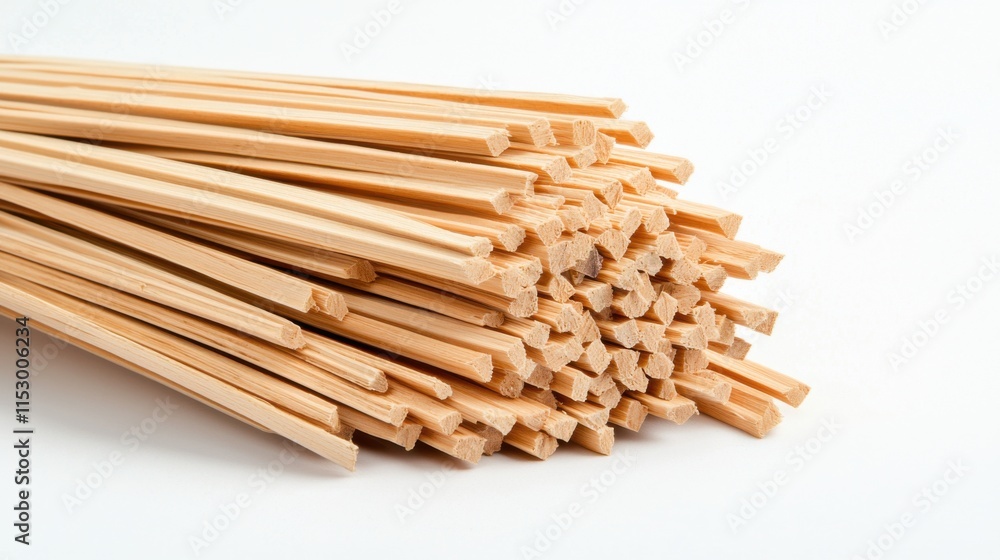 Bunched Wooden Sticks Arranged in an Industrial Setting with Textured Background