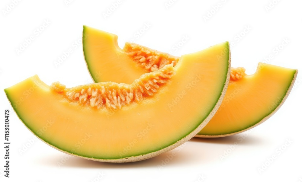 Fresh melons sliced and ready to enjoy Fresh melons sliced and ready to enjoy