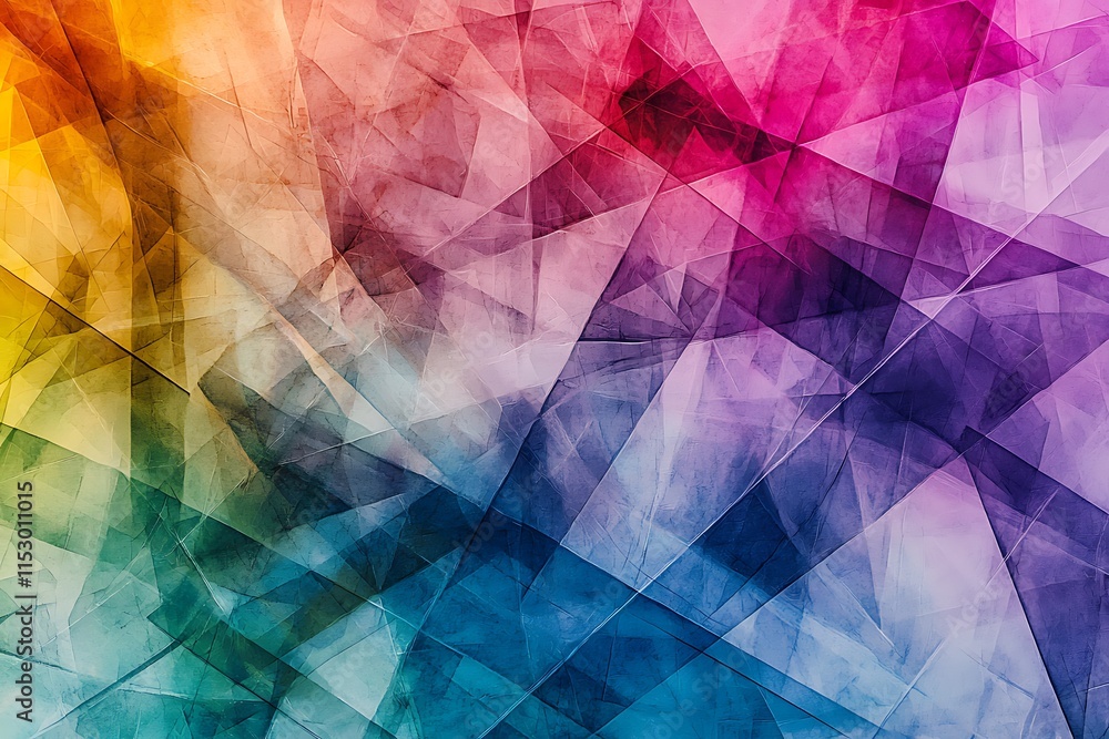 Abstract Colorful Geometric Polygonal Fractal Art Abstract Colorful Geometric Polygonal Fractal Art