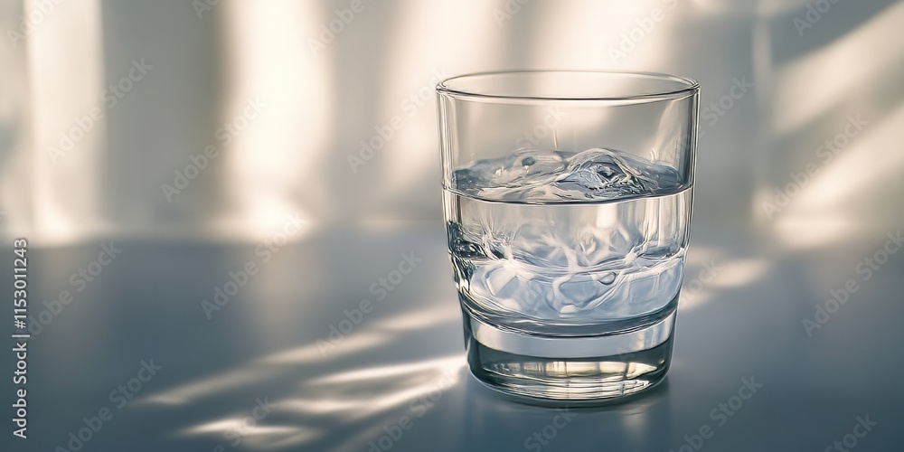 Abstract image featuring a glass of water, showcasing the clarity and simplicity of the glass of water as it reflects light, creating an intriguing visual experience with the glass of water. Abstract image featuring a glass of water, showcasing the clarity and simplicity of the glass of water as it reflects light, creating an intriguing visual experience with the glass of water.