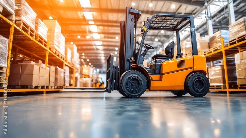 Empty Urban Distribution Center Interior with High Ceilings and Loading Bays Empty Urban Distribution Center Interior with High Ceilings and Loading Bays