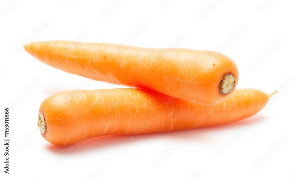 Two fresh, crunchy orange carrots Two fresh, crunchy orange carrots