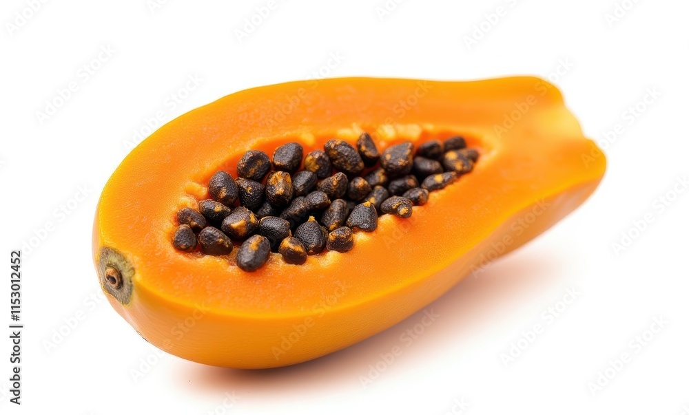 Fresh papaya sliced in half Fresh papaya sliced in half