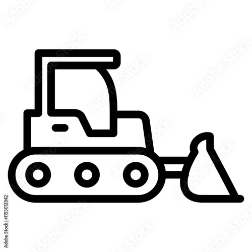 Bulldozer line icon