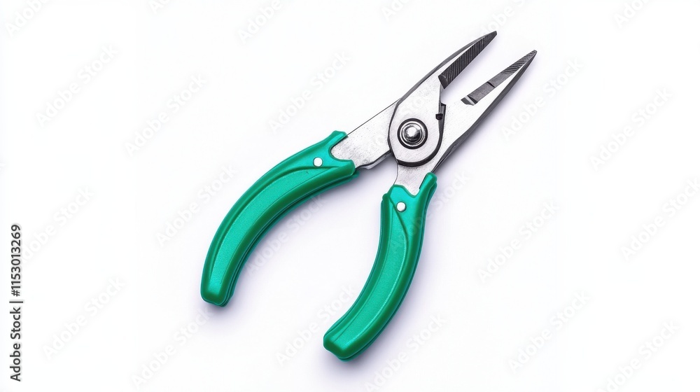 Green Pliers Tool on White Background for Home Repair and Maintenance Green Pliers Tool on White Background for Home Repair and Maintenance