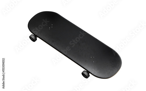 Black Skateboard Design isolated on transparent Background photo