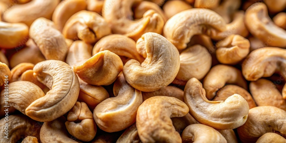 High-resolution close-up of cashew nuts, viewed from above; documentary-style food photography. High-resolution close-up of cashew nuts, viewed from above; documentary-style food photography.
