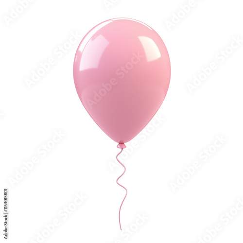 3d rendering icon pink balloon illustration PNG. cartoon minimal style on transparent isolated background.