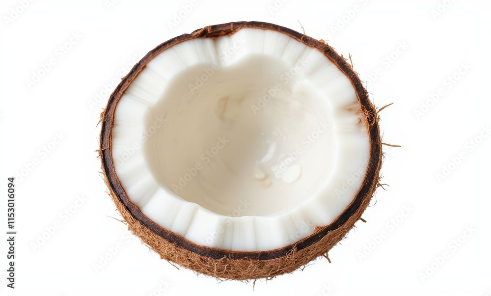 Fresh coconut cut in half Fresh coconut cut in half