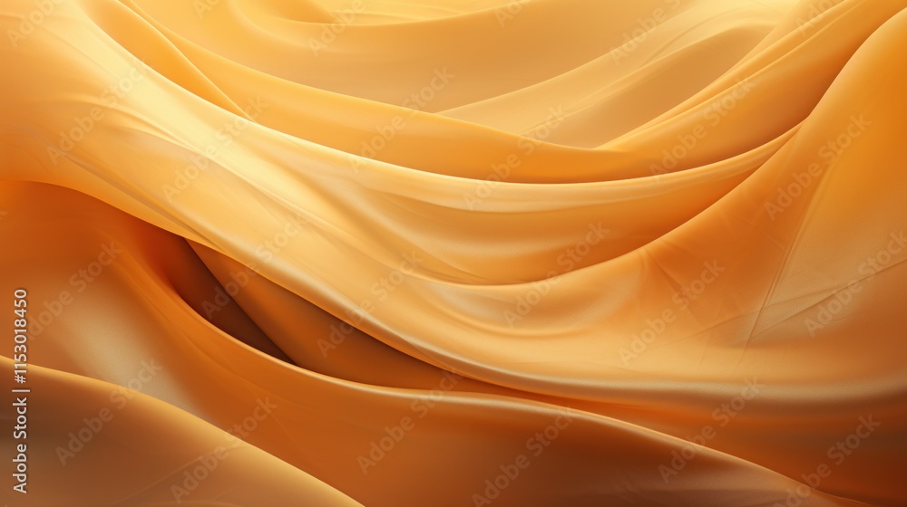 Soft and Elegant Flow of Golden Satin Fabric with Gentle Curves and Waves Creating a Luxurious and Warm Atmosphere for Background or Textile Designs Soft and Elegant Flow of Golden Satin Fabric with Gentle Curves and Waves Creating a Luxurious and Warm Atmosphere for Background or Textile Designs