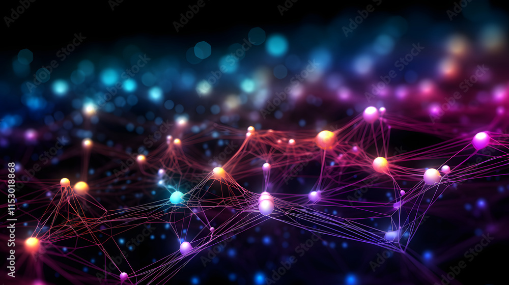 Obraz premium Digital color network data flow abstract graphic background