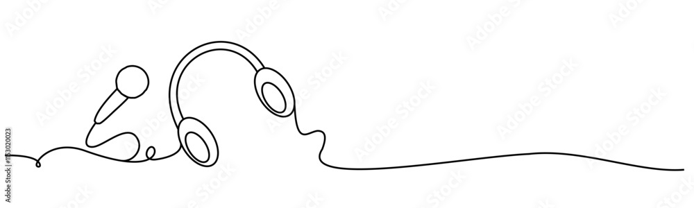 earphone line art illustration