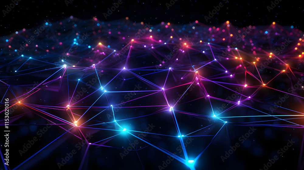 Fototapeta premium Digital color network data flow abstract graphic background