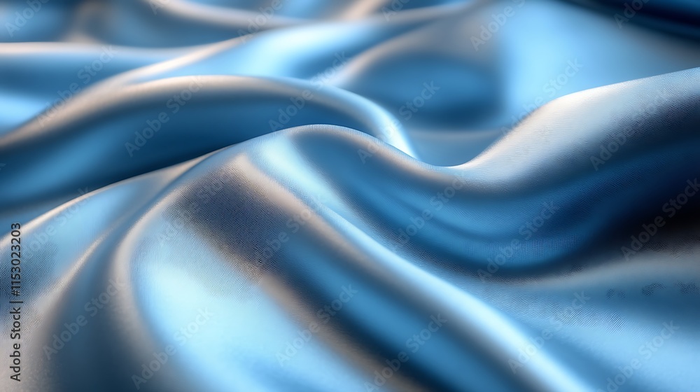 Obraz premium Abstract Blue Fabric Draped Softly and Elegantly