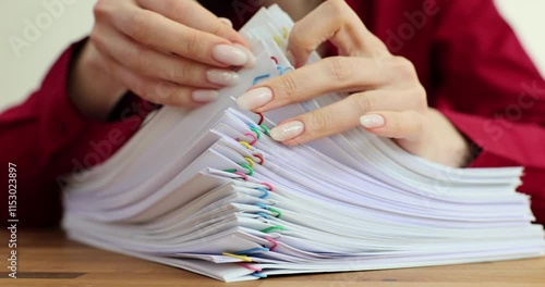 Organize documents with colored paper clips at work
