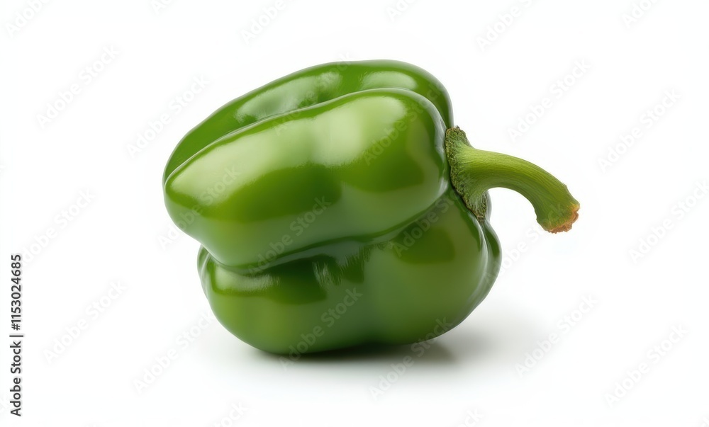 Fresh green bell pepper on white background Fresh green bell pepper on white background
