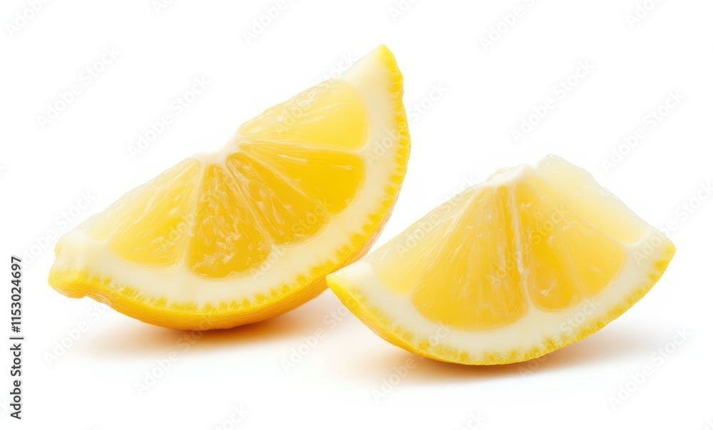 Fresh lemon slices on a white background Fresh lemon slices on a white background