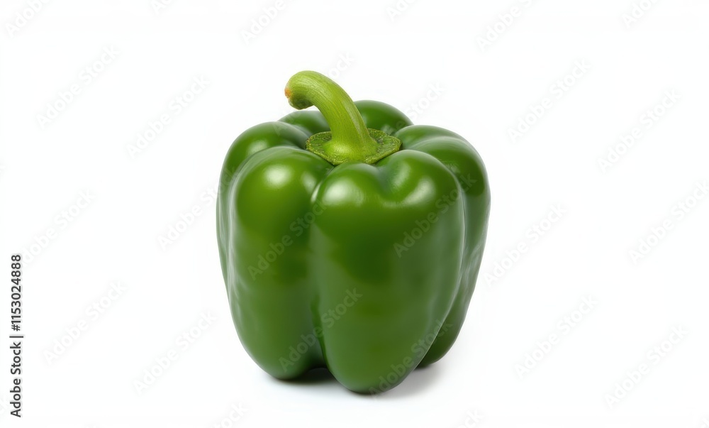 Fresh green bell pepper on white background Fresh green bell pepper on white background
