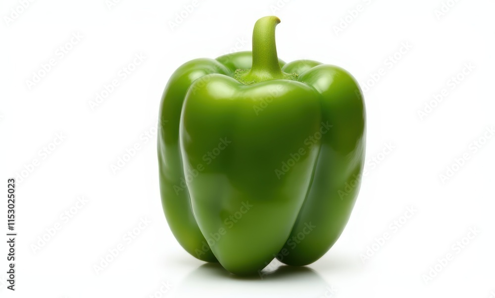 Fresh green bell pepper on white background Fresh green bell pepper on white background