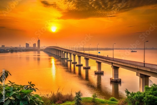 Wallpaper Mural Brazzaville Sunset: Hazy Corniche Bridge, 2018 Candid Photo Torontodigital.ca