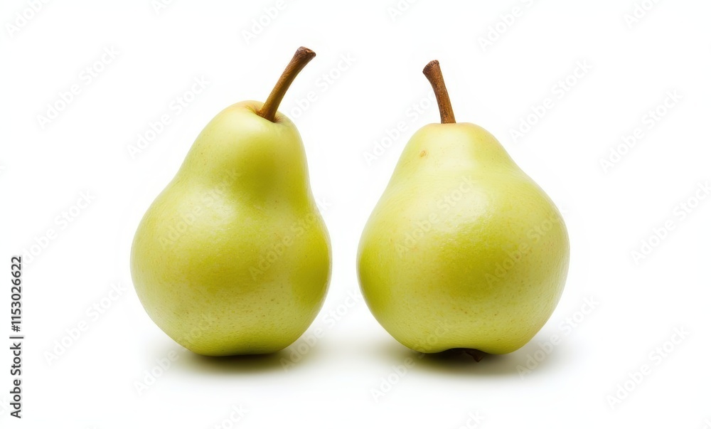 Pair of fresh green pears Pair of fresh green pears
