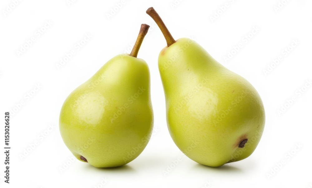 Fresh green pears on display Fresh green pears on display