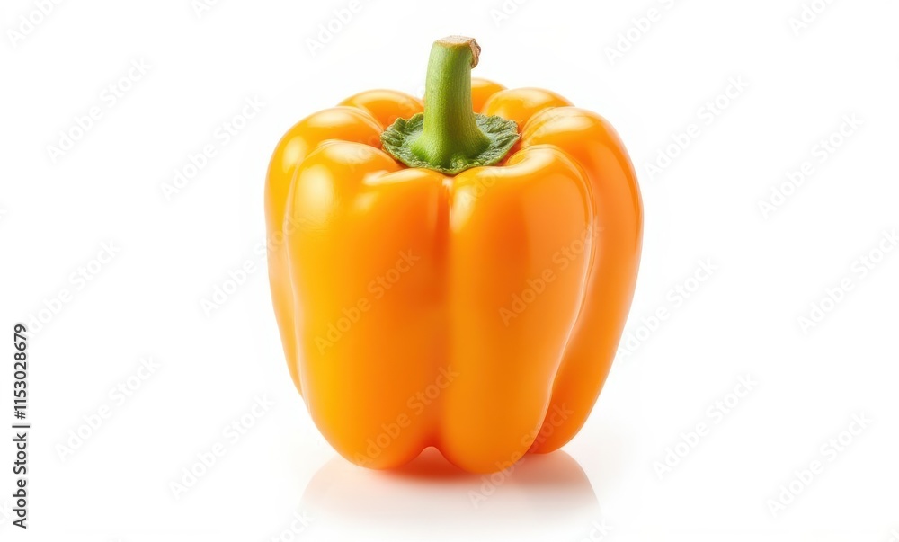 Fresh yellow bell pepper on white background Fresh yellow bell pepper on white background