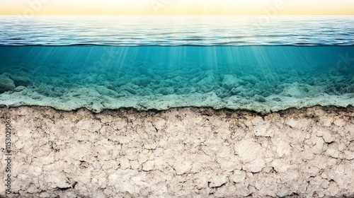 Underwater Seascape and Dried Earth Cross Section