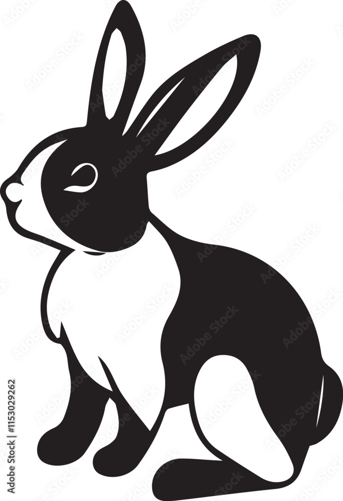 Obraz premium Black & White silhouette Rabbit
