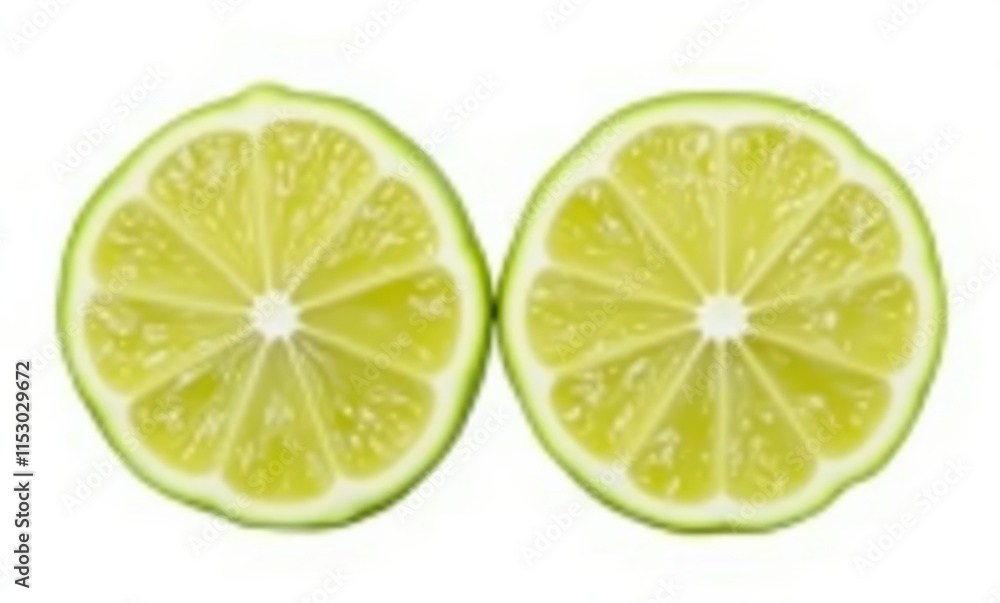 Freshly sliced green limes on white background Freshly sliced green limes on white background