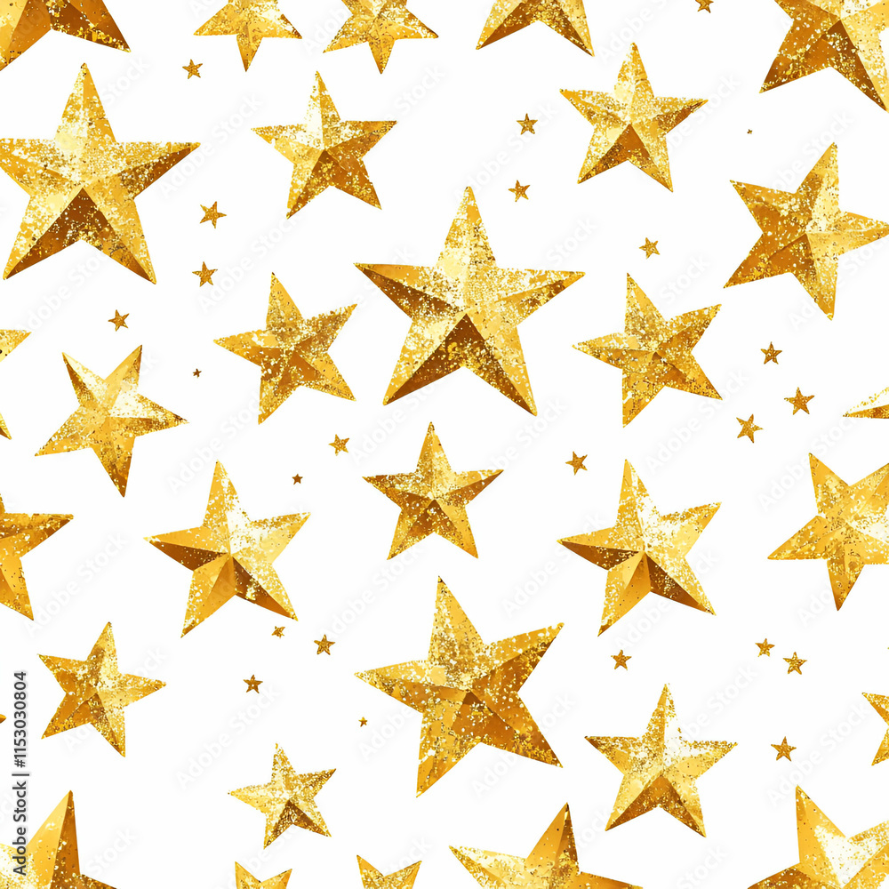 Golden Glitter Star Seamless Pattern, Festive Sparkling Background for Holiday Design Golden Glitter Star Seamless Pattern, Festive Sparkling Background for Holiday Design