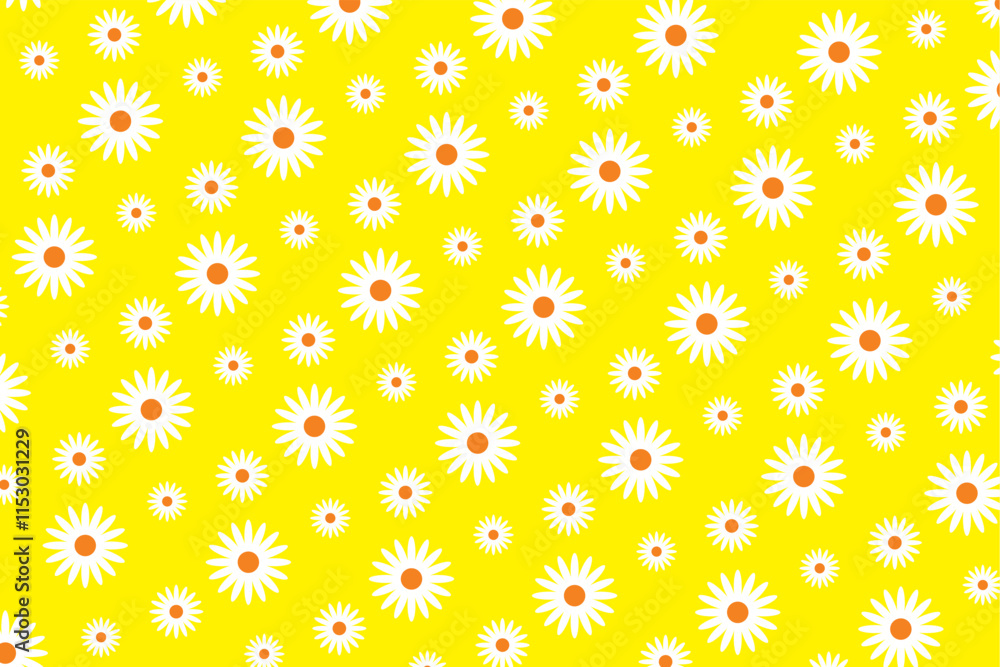 flower vector pattern in yellow background flower vector pattern in yellow background