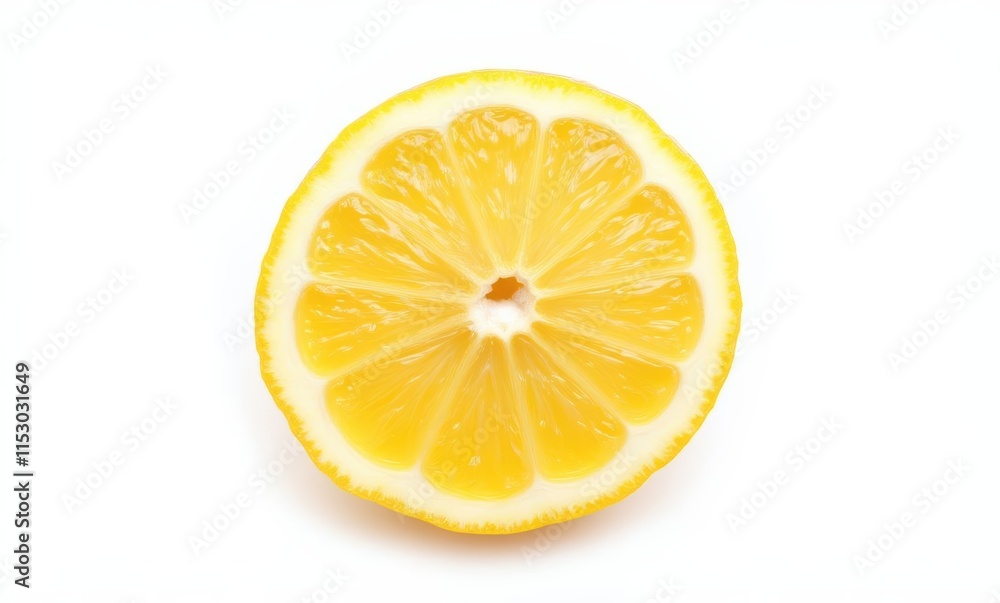 Fresh lemon slice on a white background Fresh lemon slice on a white background